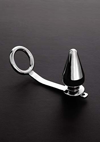Triune - Anal Plug mit Penis Ring aus Edelstahl, Ring- Innerdurchmesser 5 cm, Plug- Durchmesser 4.5 cm