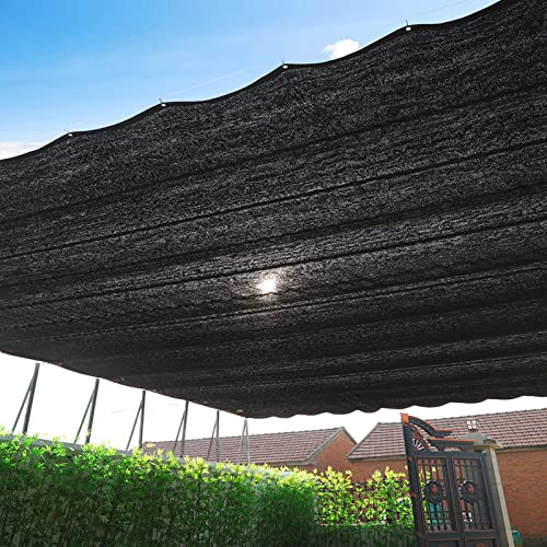 kufu01 Privacy Breathable Schattennetz,90% UV-Beständiges Schattierungsnetz,Schwarzes Sonnenschutznetz,Schattiernetz mit Ösen,Seil,Sonnensegel für Dachboden,Carport,Camping (3x5m/9.8x16ft)