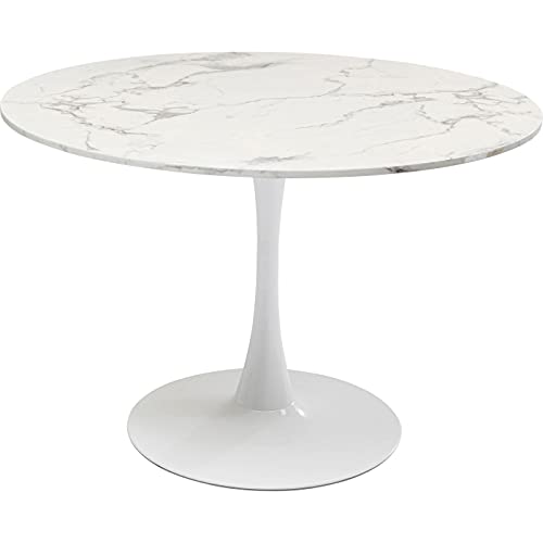 Kare Tisch Schickeria Marmor Weiß Esstisch, Holzwerkstoff, 74x110x110 cm
