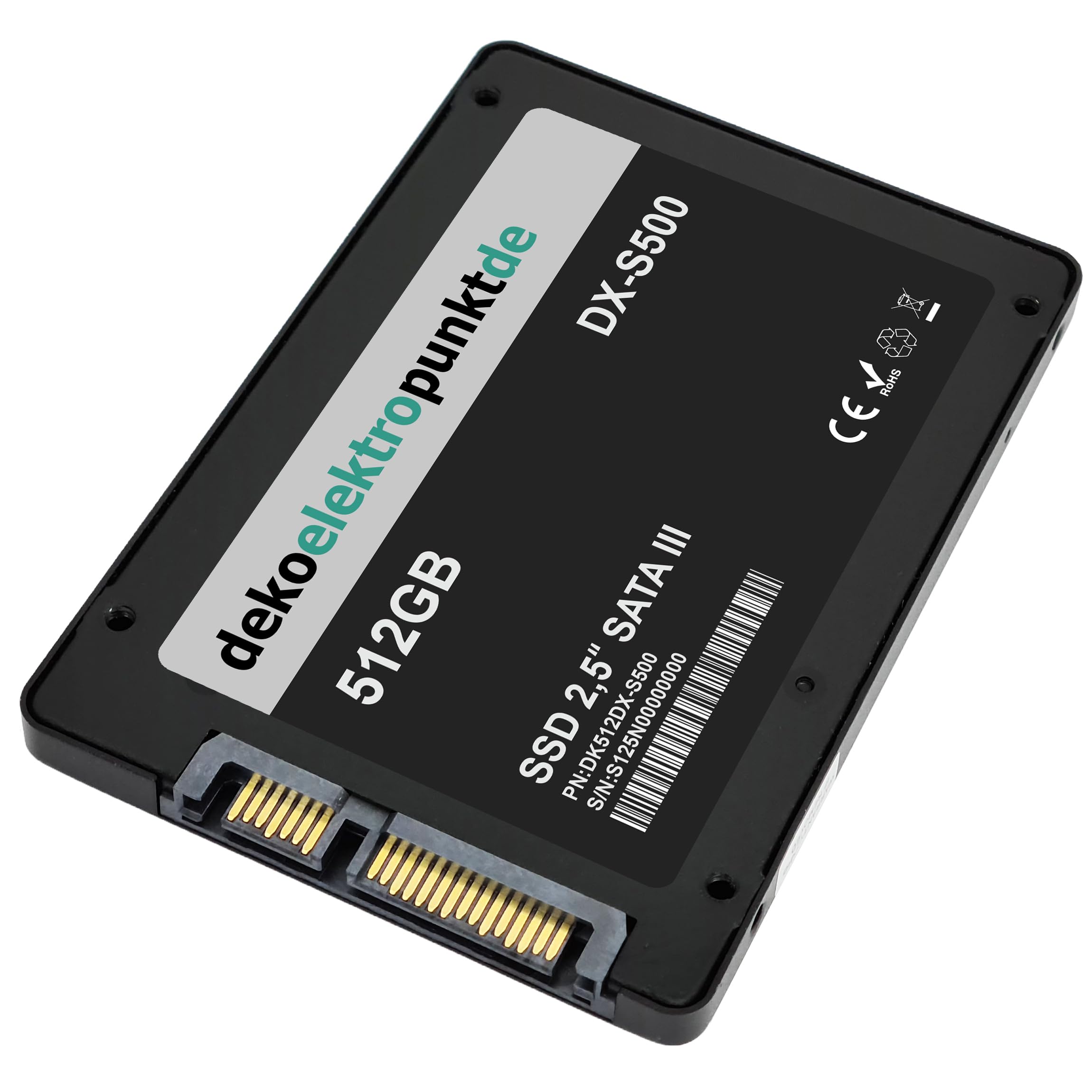 dekoelektropunktde 512GB SSD Festplatte passend für Gateway NV5356U, Alternatives Ersatzteil, SATA3 Solid State Drive
