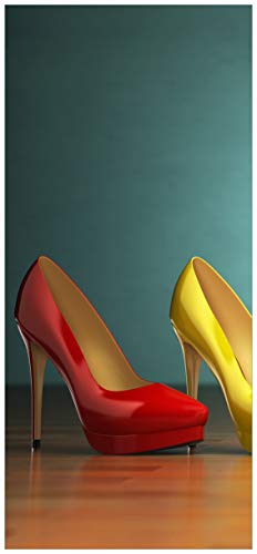 posterdepot Türtapete Türposter Bunte Schuhe - High Heels für Frauen, Größe 93 x 205 cm, 1 Stück, ktt0763