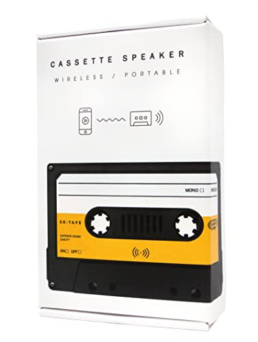 Suck UK | Kassettenband-Bluetooth-Lautsprecher | Retro-Design Handy-Zubehör | Tragbarer kabelloser Lautsprecher | Tech Gadgets für Frauen & Männer | Kassettenförmiger USB-Lautsprecher |