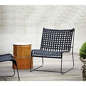 Loungesessel Jan Kurtz In/Out, Stahl/Polyester, Geflecht-Sitzfläche, B 700 x T 800 x H 850 mm
