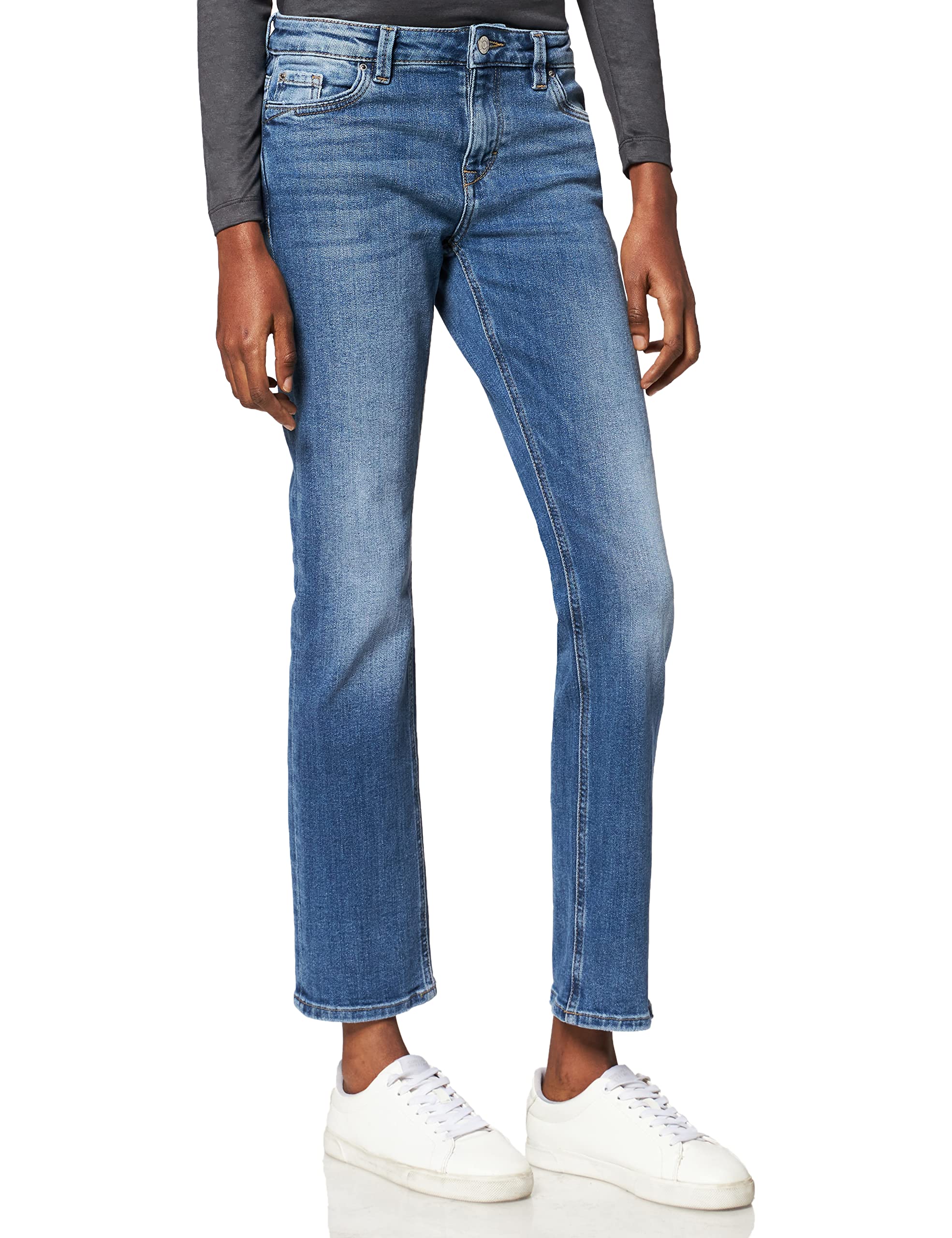 ESPRIT Women Stretch-Denim Jeans, 902/BLUE MEDIUM WASH-New Version, 30W / 34L