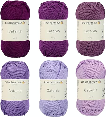 Schachenmayr Catania, Set lila Mix Handstrickgarne