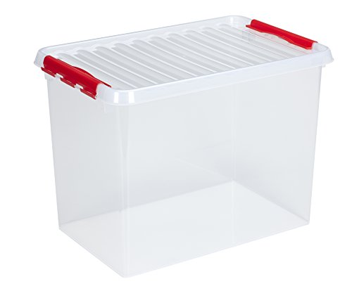 Sunware Q-Line Box - 72 Liter - transparent/rot