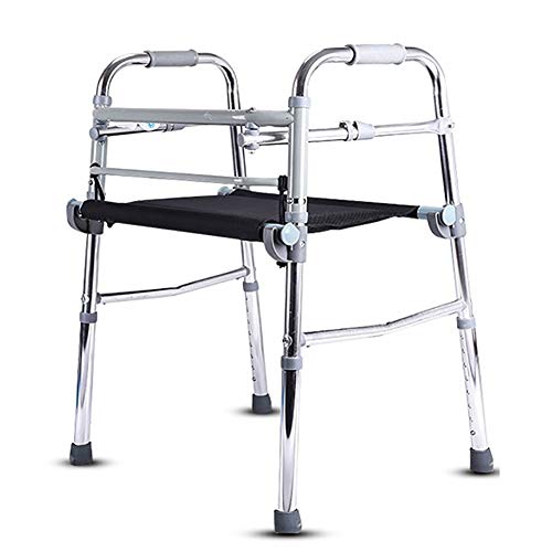 Faltbarer Rollator für Senioren mit Sitz, tragbarer, leichter, aufrechter Rollator für Erwachsene mit Behinderungen, großer, verdickter Aluminiumrahmen