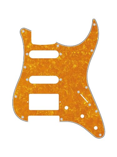 Pickguard E-Gitarre I Standart 11-Loch 3-lagig Yellow Pearl HSS