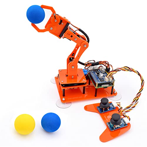 Adeept 5-DOF Roboterarm-Set für Raspberry Pi 4 B 3 B+ B A+, programmierbare DIY-Codierung STEM Educational 5-Achsen-Roboterarm mit Python-Code und Tutorials (PDF) (orange)