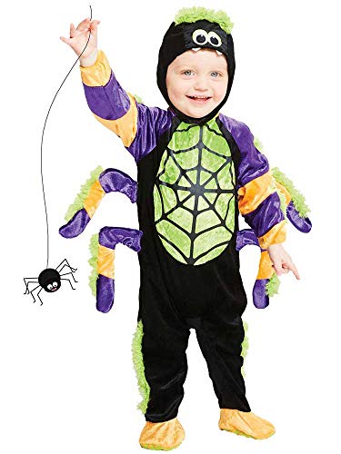 amscan PDBSP18 Spinne Little Crawly Spider-Kostüm, Alter, 1 Stück, Unisex Kinder, Mehrfarbig, Ages 18-24 Monate
