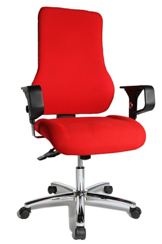 Topstar TO29XG21 Top Point SY Deluxe, Bürostuhl, Schreibtischstuhl, ergonomisch, inkl. Armlehnen, Bezug, rot