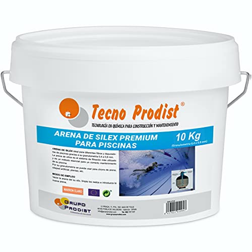 Tecno Prodist Silex Premium-Sand für Pools, Eimer von 10 kg (Körnung 0,4 bis 0,8 mm), ideal für den Filter Ihres Pools.