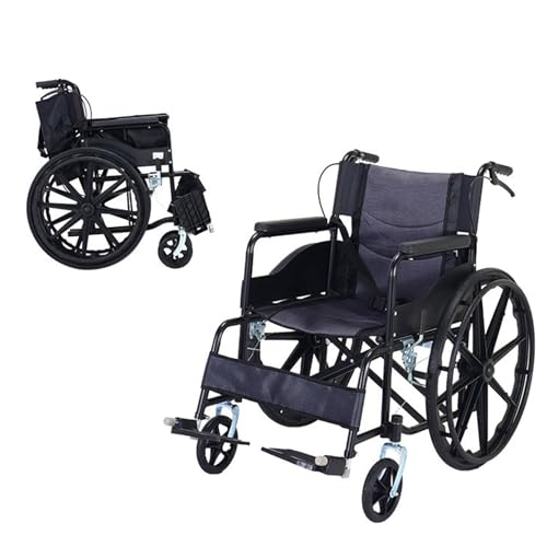 Selbstfahrender Leichtgewicht-Rollstuhl Ältere Bequemer Komfortabler Rollstuhl Senioren Outdoor Langlebige Rollstühle,Grey