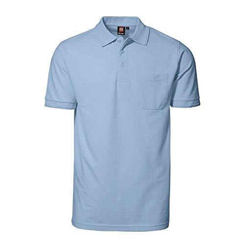 ID Herren Pro Wear Polo-Shirt mit Brusttasche, reguläre Passform, kurzärmlig (3XL) (Hellblau)