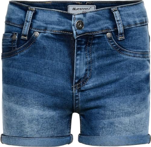 Blue Effect Mädchen Jeans Short mit Beinumschlag, Farbe:Blau (Blue medium 9719), GröÃŸe:116 Slim