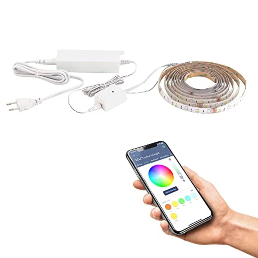EGLO connect.z Smart-Home LED Band Stripe-Z, Strip 8 m, ZigBee, App und Sprachsteuerung Alexa, Lichtfarbe einstellbar (warmweiß-kaltweiß), RGB, dimmbar, selbstklebend, kürzbar