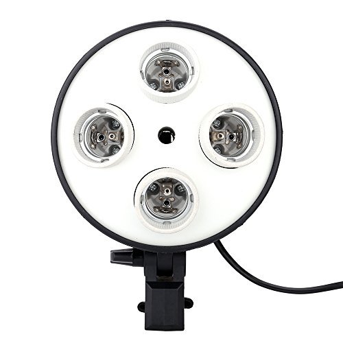Andoer 4 in 1 E27 Sockel Licht Lampen Birnen Halter Adapter Grundsockeladapter für Foto Video Studio Softbox