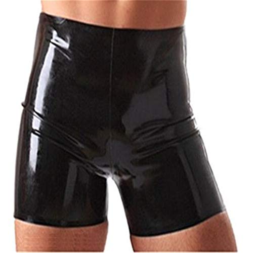 Fly love Men 100% nature handmade 0.4mm sexy latex Panties fetish rubber shorts for male (XL)