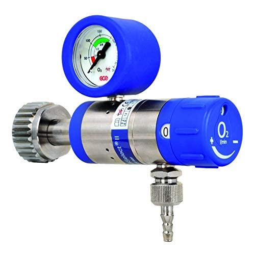 gase-kaufen 25 - Sauerstoff Druckminderer (O2 Med.), langer Anschlussbolzen, 0-25 l/min regelbar