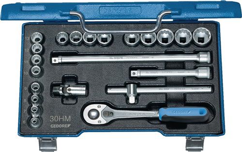 Gedore Steckschlüsselsatz (22-teilig 3/8 “ / Schlüsselweiten 6-22 mm) - 6235470