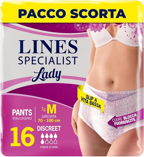 Lines Einlagen für Inkontinenz Lines Specialist Pants Discreet Größe M – 2 Packungen mit 8 Stücken