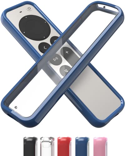 TotalMount Air Rim Schutzhülle für Apple TV-Fernbedienungen, schmal, Hybrid-Apple TV-Fernbedienung, mit ultimativem Fallschutz, blaue Umfangsabdeckung und transparente Rückseite