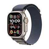Apple Watch Ultra 2 (GPS + Cellular, 49 mm) Smartwatch mit robustem Titangehäuse und Alpine Loop Armband (Small) in Blau. Fitnesstracker, präzises GPS, extra Lange Batterielaufzeit, CO₂ neutral