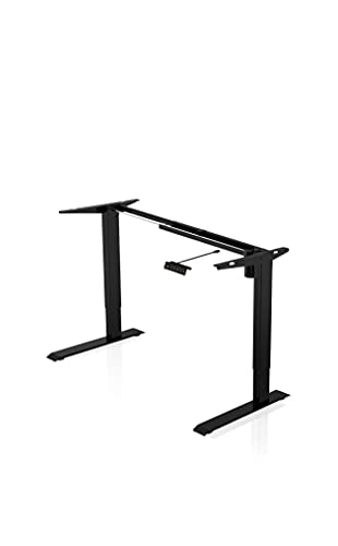 - AGIL - Elektrisch höhenverstellbarer Schreibtisch - Standing Desk in verschiedenen Farben & Größen - Ergonomischer Schreibtisch für Kinder und Erwachsene (Standardgestell Schwarz)