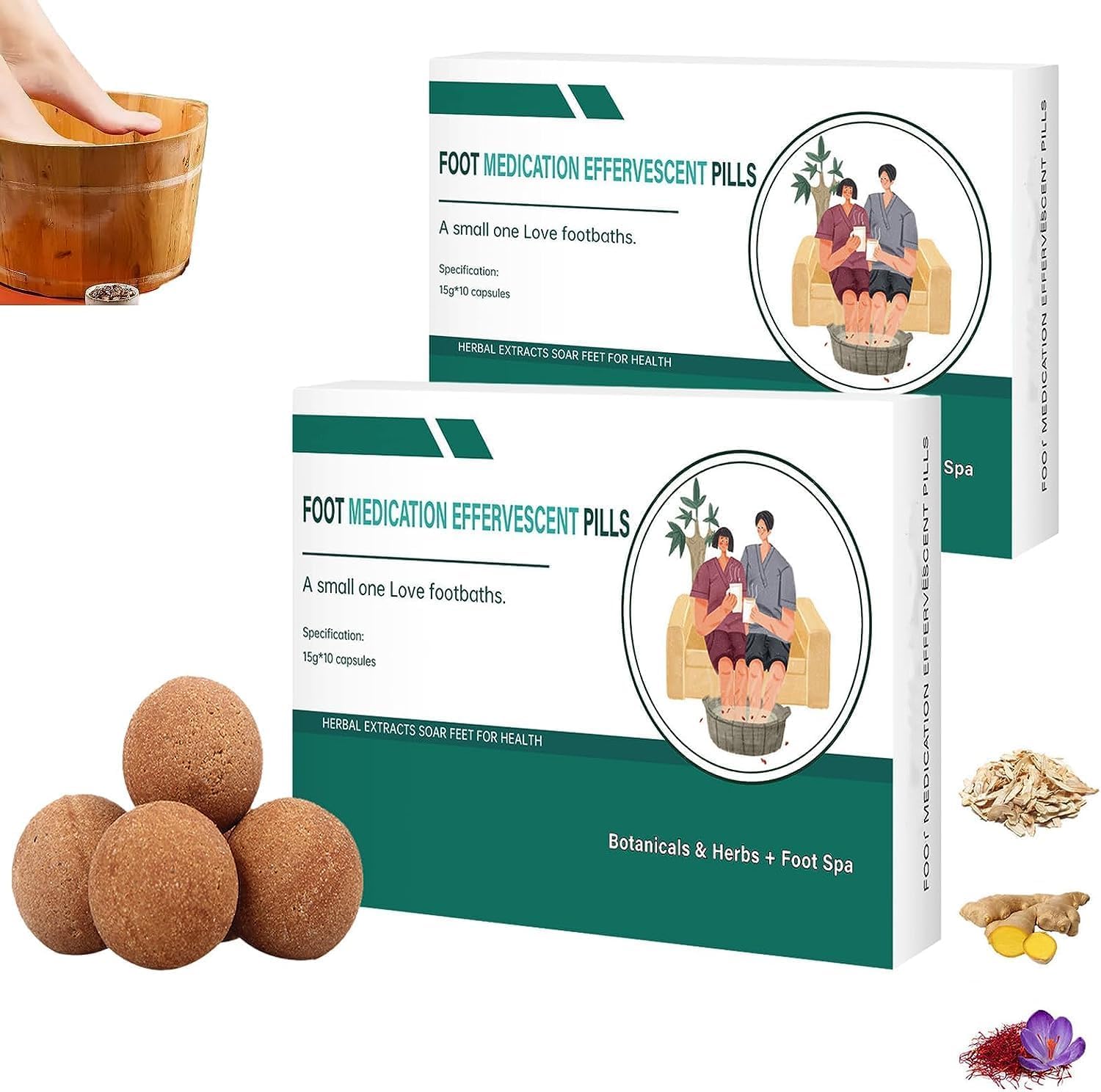 Foot Medication Effervescent Pills,Essential Oil Footbath Effervescent Tablets Natural Foot Bath Soak Relax Massage (2 Box)