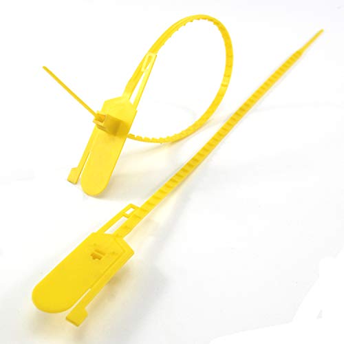 Kabelbinder,(R) Pull-Tite-Sicherheitssiegel, nummeriertes Etikett, manipulationssicher, abreißbarer Kunststoffbinder for Feuerlöscher, Gepäck (50 Stück x Rot) (Color : Yellow)