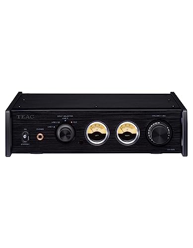 Teac AX-505-B Stereo Vollverstärker (115 Watt je Kanal, Stromsparfunktion, Kopfhörerverstärkerschaltung, Cinch-Eingang) Schwarz