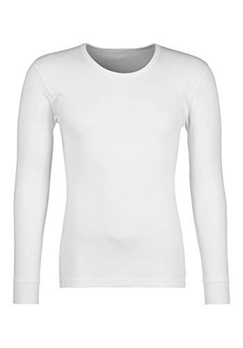 HUBER Herren Shirt Langarm Unterhemd, Grün (Weiss 0500), Medium (Herstellergröße: M)