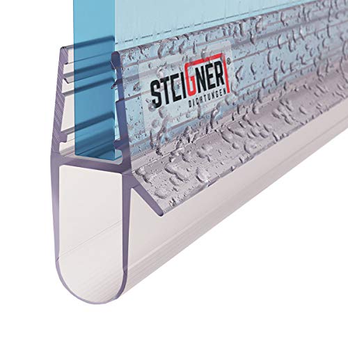 STEIGNER Duschdichtung, 170cm, Glasstärke 5/6/ 7/8 mm, Gerade PVC Ersatzdichtung für Dusche, UK17