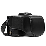 MegaGear Nikon D3400 (18-55) Ever Ready Leder Kamera-Case mit Trageriemen und Batteriezugang schwarz MG856