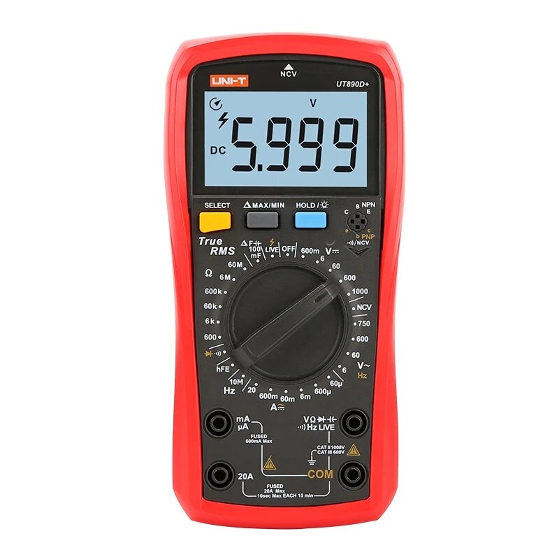 UNI-T UT890D+ True RMS Digital Multimeter Manual Bereich AC DC Current Voltage Frequenz Capacitance Tester with Backligh