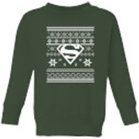DC Superman Kinder Weihnachtspullover - Dunkelgrün - 3-4 Jahre - Forest Green