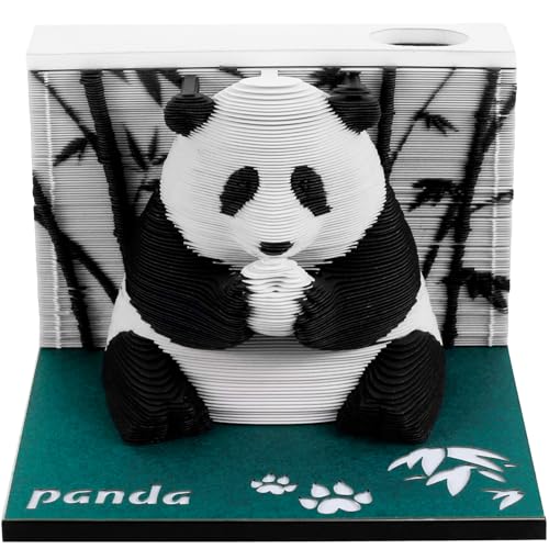 3D Desk Weekly Calendar Creative Panda Memo Pad Tear-Away 3D Art Note Pad DIY 3D 2024 Wöchentliche Kalenderpapier-Schnitzkunst für Home Office