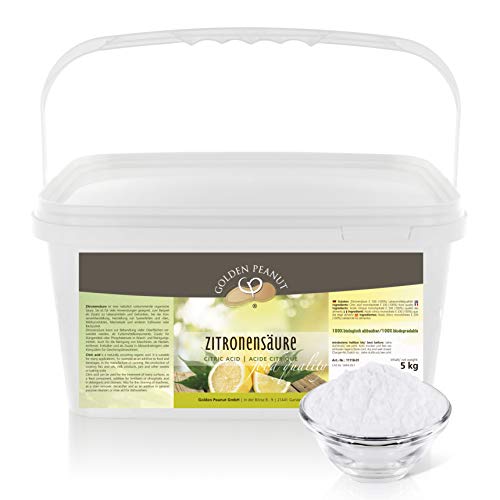 Zitronensäure monohydrat E-330 5 kg | Lebensmittelqualität |ohne Gentechnik | geprüfte Qualität | Entkalker | Golden Peanut