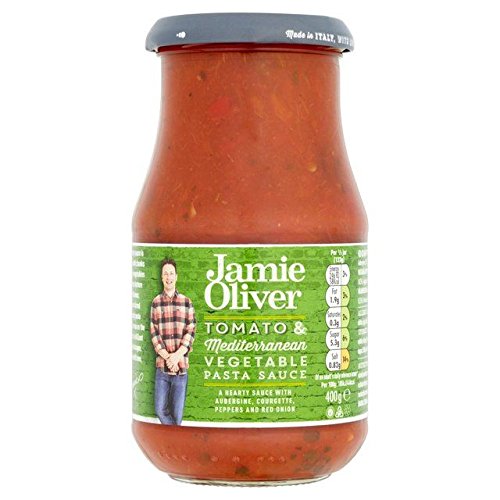 Jamie Olivers Tomate & Mediterranem Gemüse-Pasta-Sauce 400G - Packung mit 4
