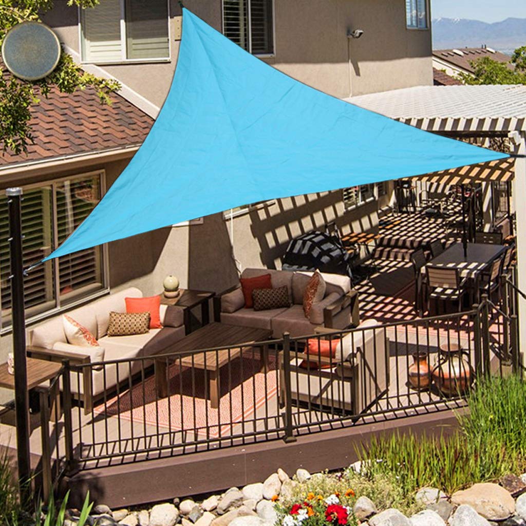 Sonnensegel Dreieck Sonnenschutz Block UV Wasserdicht Garten Balkon Schwimmbad Leichtgewicht, 3x3x3m, Himmelblau