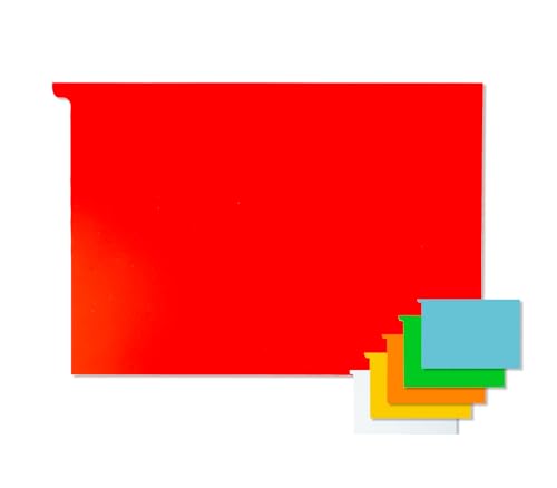 Signalkarten aus Kunststoff, DIN A5 Format, zum Einlegen, Farbe: Rot, 200 Stück