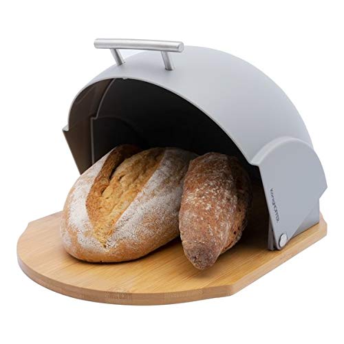 Brotkasten Brotkasten Küchenaufbewahrung Brotkasten Rolldeckel grau