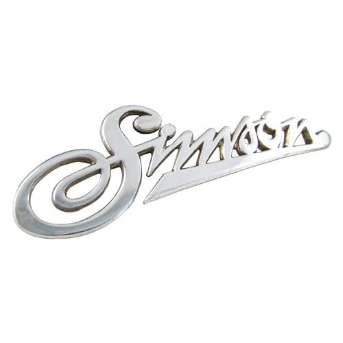 Firmenschild Simson - am Frontschild - KR50 - Schriftzug Aluminium, silber