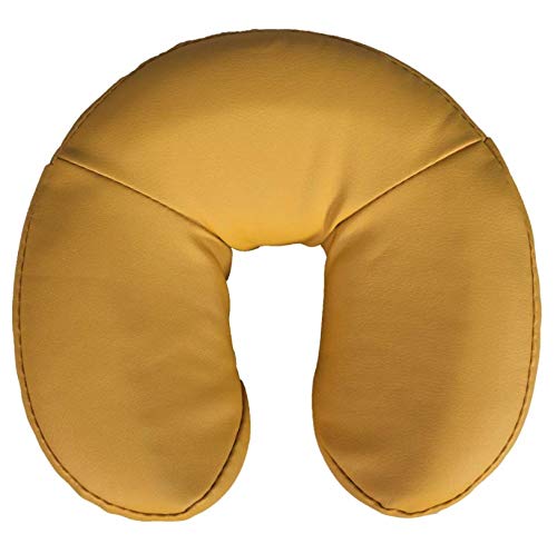 Zen Premium Gesichtskissen - Kopfteil-Kissen für Massage-Liegen, Kopfpolster für Kosmetik-Tische, Therapie- und Behandlungsliegen, aus weichem Schaumstoff mit PU-Kunstleder-Bezug, Farbe Gelb
