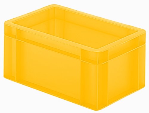 8er-Set Transport- u. Lagerkasten / Lagerbehälter, Euro-Stapel,5behälter, 30x20x14,5 cm (LxBxH) Farbe gelb, extrem stabil, Wände/Boden geschlossen