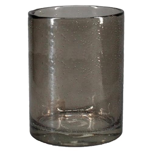 INNA-Glas Zylindervase Glas SANUA mit Bläschen, schwarz-klar, 27cm, Ø18cm - Deko Vase