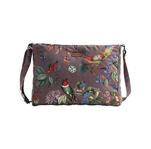 Maison d' Hermine Handtasche aus 100% Baumwolle | Umhängetasche | Umhängetasche für den Strand | Einkaufen | Reisen | Wandern | Frauen mit Reißverschlusstaschen (EDEN - VIOLET)