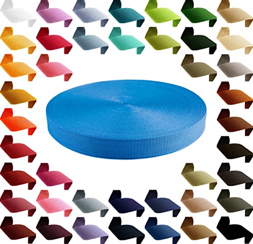 50m PP Gurtband, Polypropylen, 40mm breit, 1,3mm stark, Farbwahl, Gurtband:918 blau