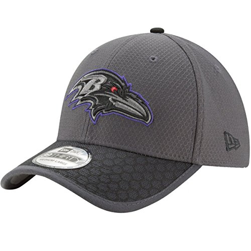 Baltimore Ravens New Era NFL 39THIRTY 2017 Sideline Graphite Flex Fit Hat Hut