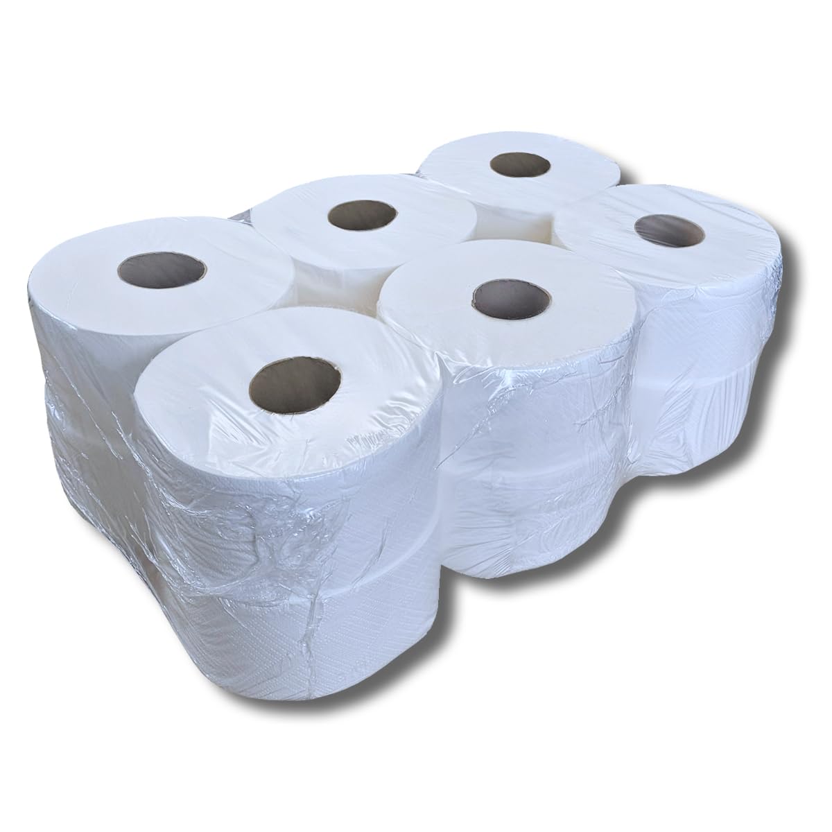 Mini Jumbo Toilettenpapier, Mini-Jumborollen, Großrollen aus Zellstoff, 2-lagig, hochweiß, 100% Zellstoff, Länge ca. 150m, Durchmesser: ca.18cm, reißfest, soft, saugstark